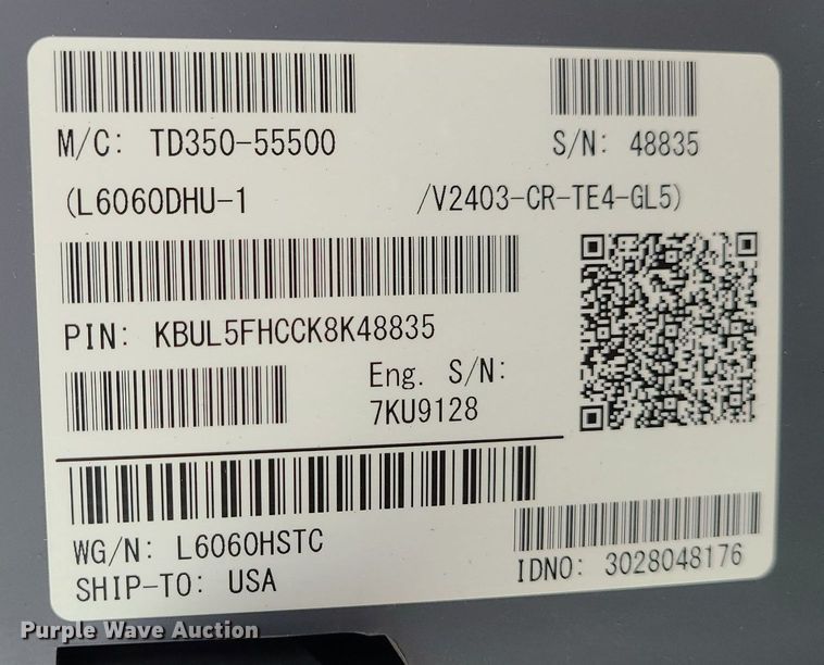 image for item MG9534 Kubota L6060  MFWD tractor