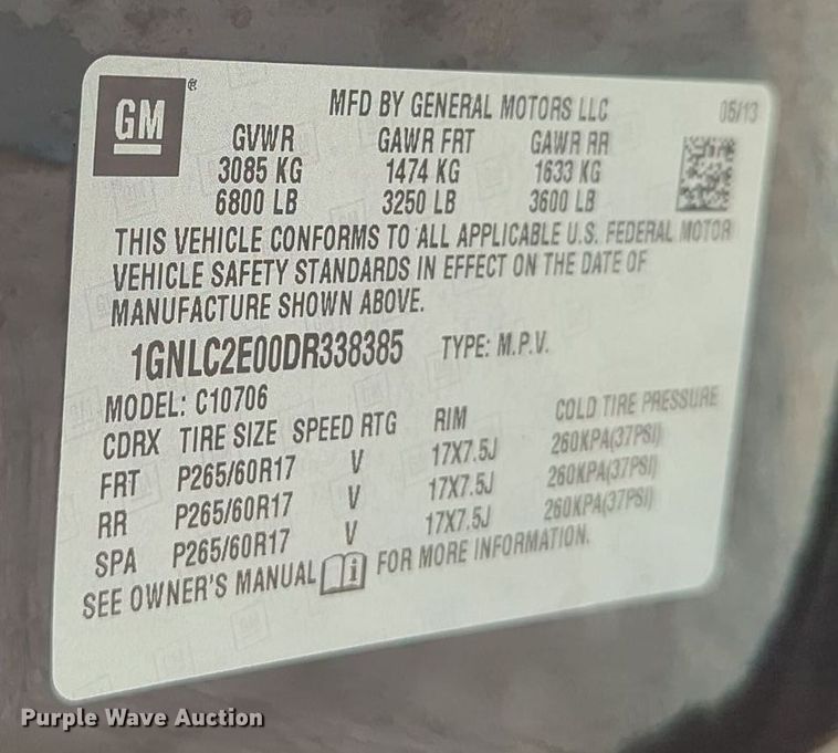 image for item MY9424 2013 Chevrolet Tahoe Police  SUV