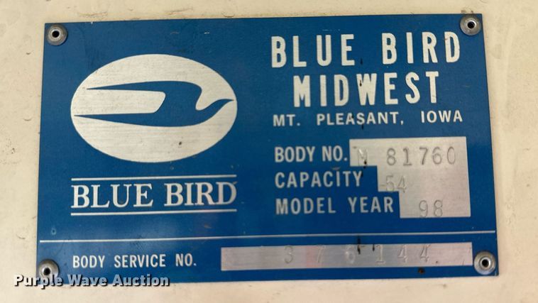 image for item NE9052 1998 Blue Bird  school bus