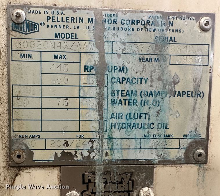 image for item NE9066 Milnor 30020N4S/AAW  washing machine