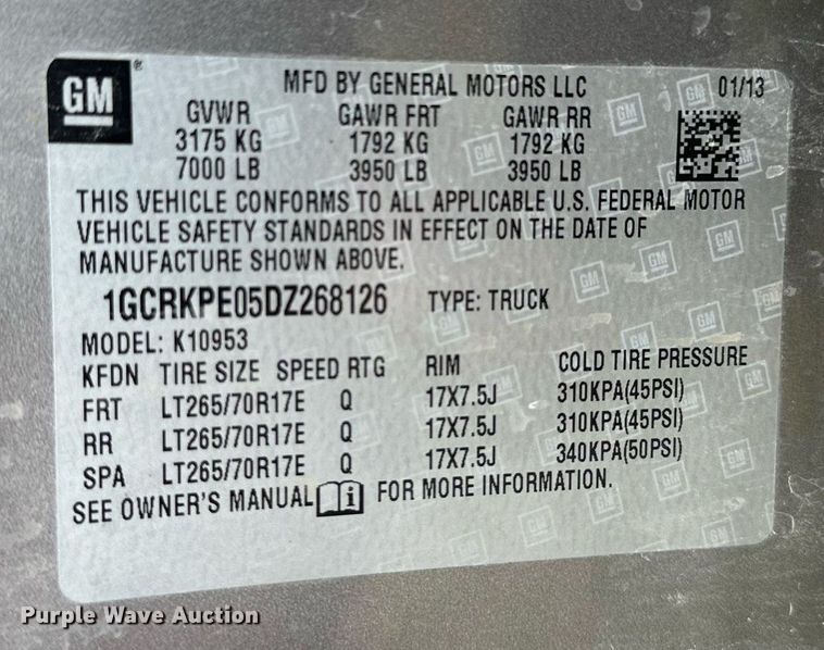 image for item NP9794 2013 Chevrolet Silverado 1500  Ext. Cab pickup truck