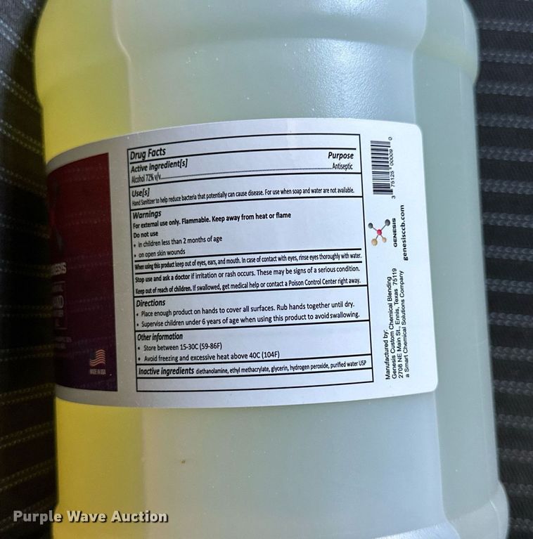 image for item NP9825 Approximately 86 gallon jugs of Genesis hand sanitizer
