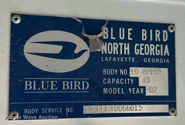 image for item NP9842 2002 Blue Bird TC2000  school bus