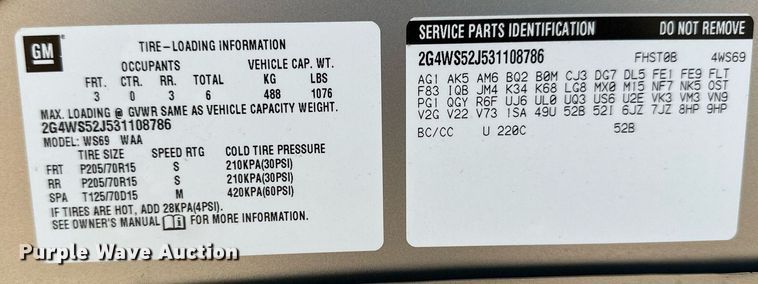 image for item NP9843 2003 Buick Century