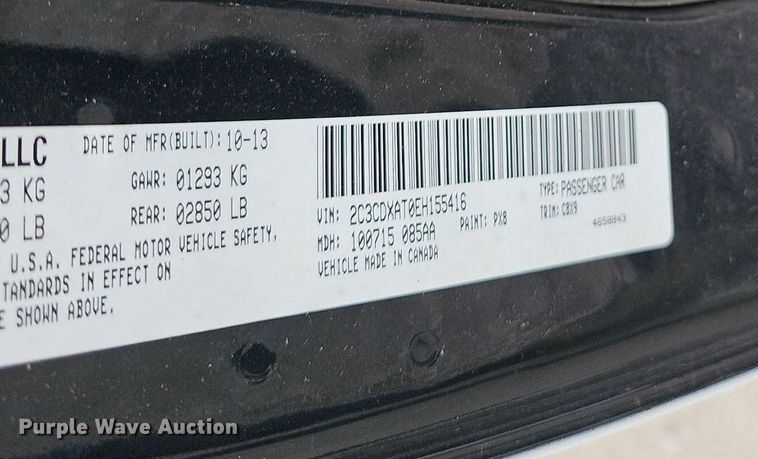 image for item NT9727 2014 Dodge Charger Police