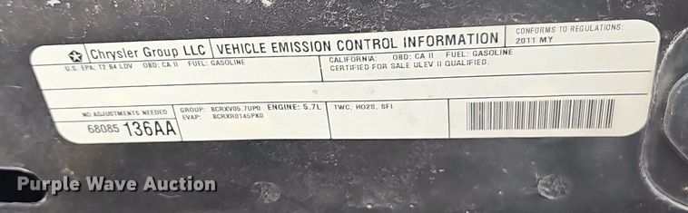 image for item NT9728 2011 Dodge Charger Police