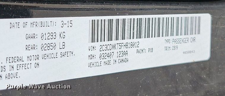 image for item NT9730 2015 Dodge Charger Police