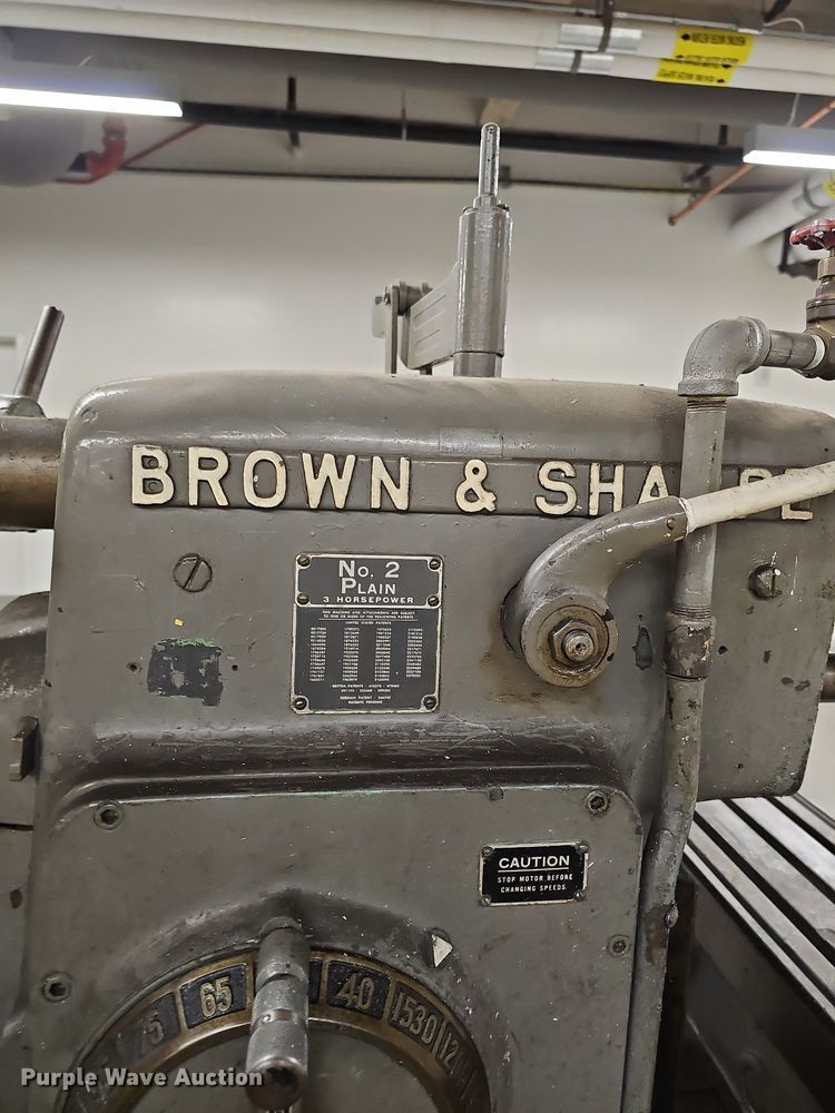 image for item NX9685 Brown & Sharpe No. 2 Plain  milling machine