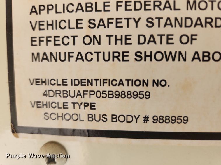 image for item OK9591 2005 International CE200  school bus