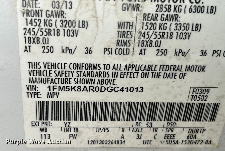 image for item OK9632 2013 Ford Explorer Police Interceptor  SUV