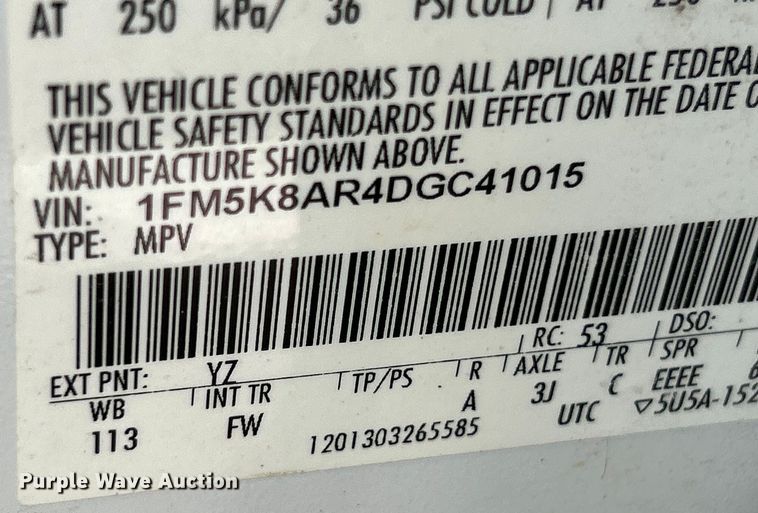 image for item OK9633 2013 Ford Explorer Police Interceptor  SUV