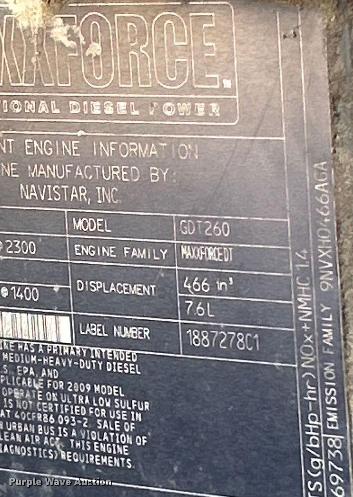 image for item OK9648 2009 International WorkStar 7400  dump truck