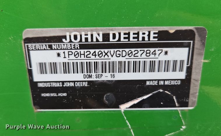 image for item DQ1806 John Deere H240  loader