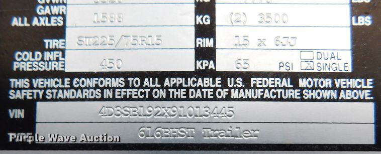 image for item GP9628 2003 Circle D  livestock trailer