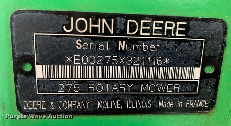 image for item LH9761 John Deere 275  disc mower