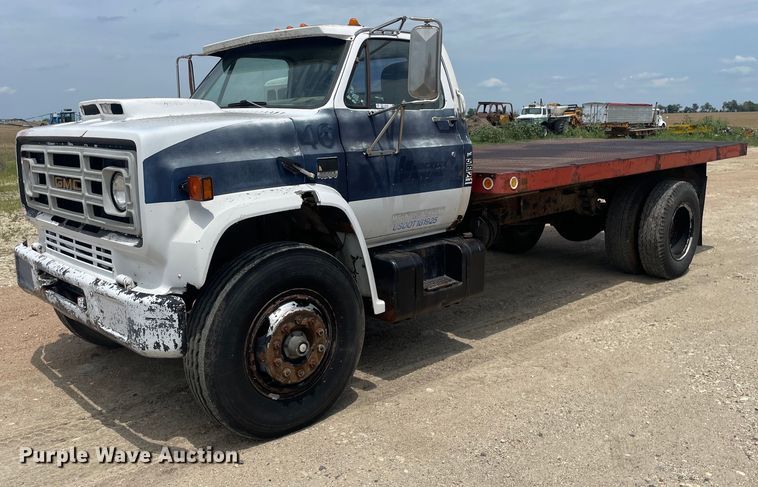image for item LS9346 1982 GMC Sierra 7500  dump flatbed truck