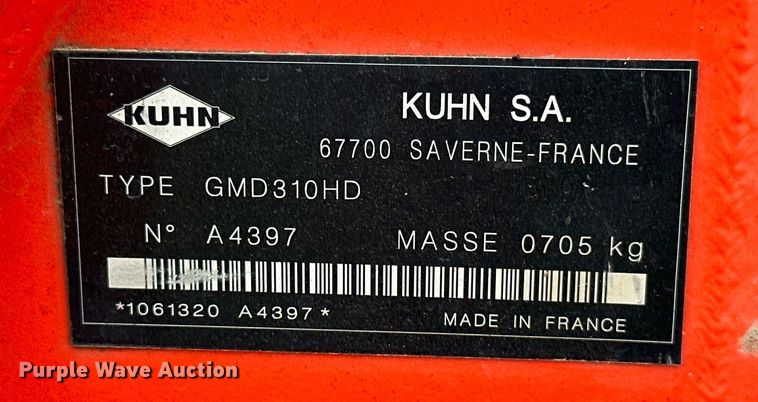 image for item MB9688 Kuhn GMD 310  disc mower