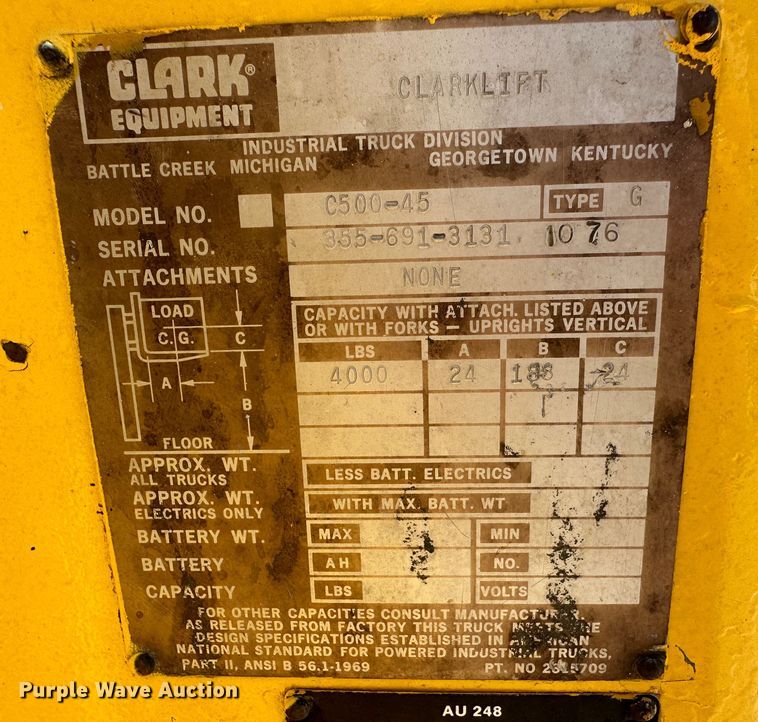 image for item NM9340 Clark C500-45  forklift