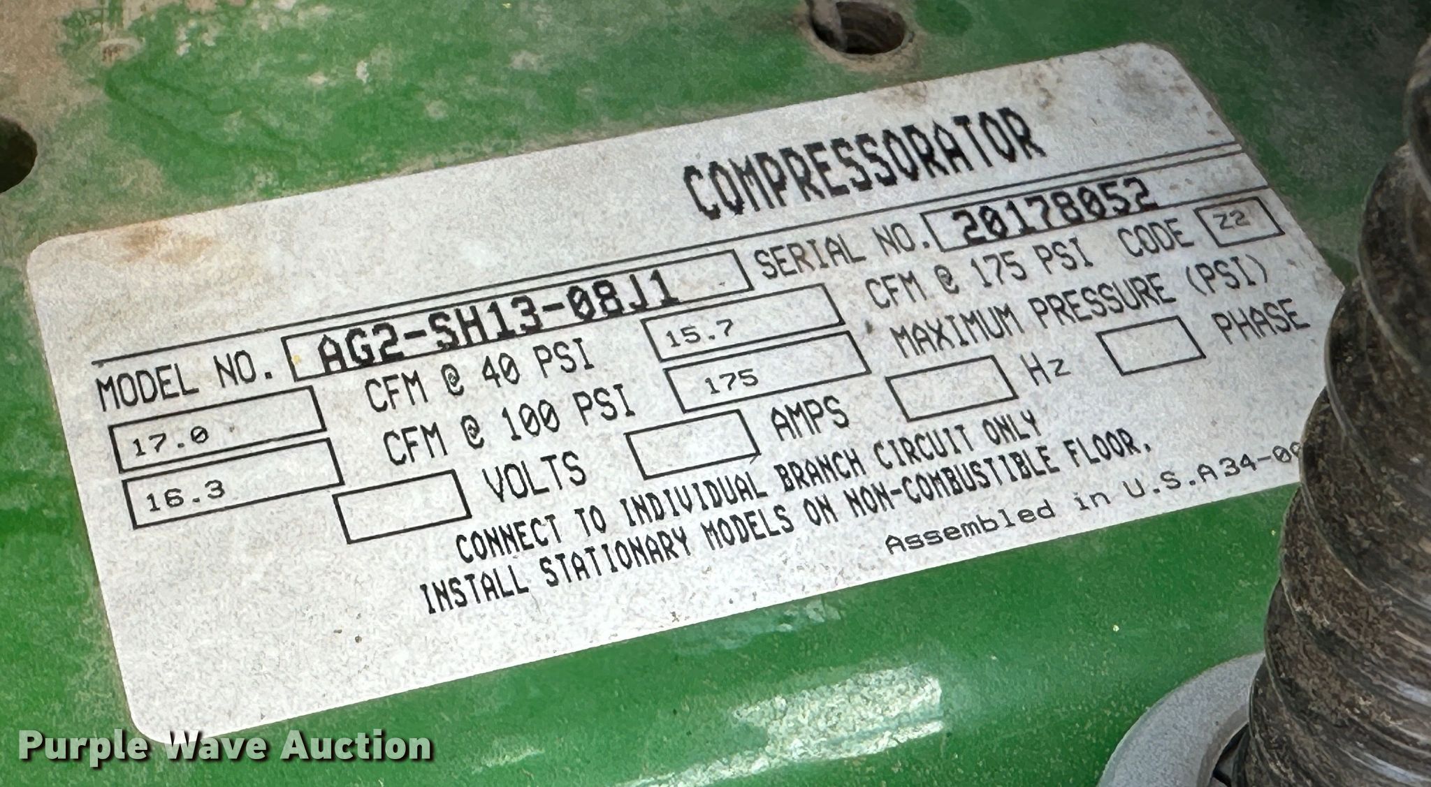 John Deere AC2-CG35H compresserator in Kinsley, KS | Item NM9444 for ...