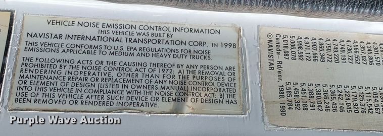 image for item LH9755 1999 International 4900  flatbed truck