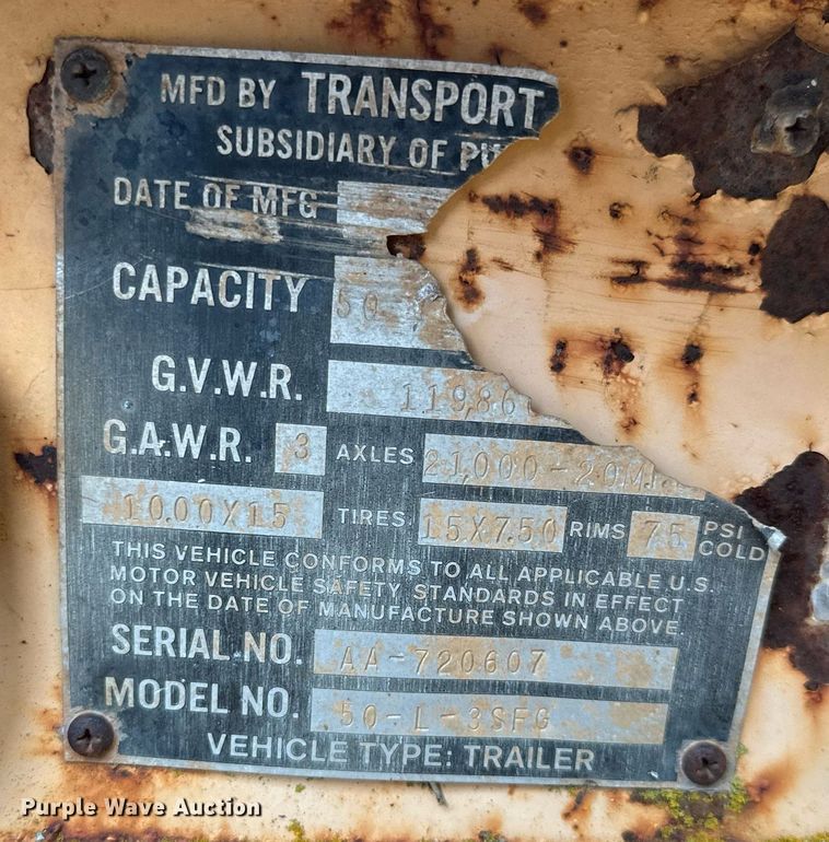 image for item MB9683 1980 Transport Systems 50-L-3SFG  lowboy equipment trailer