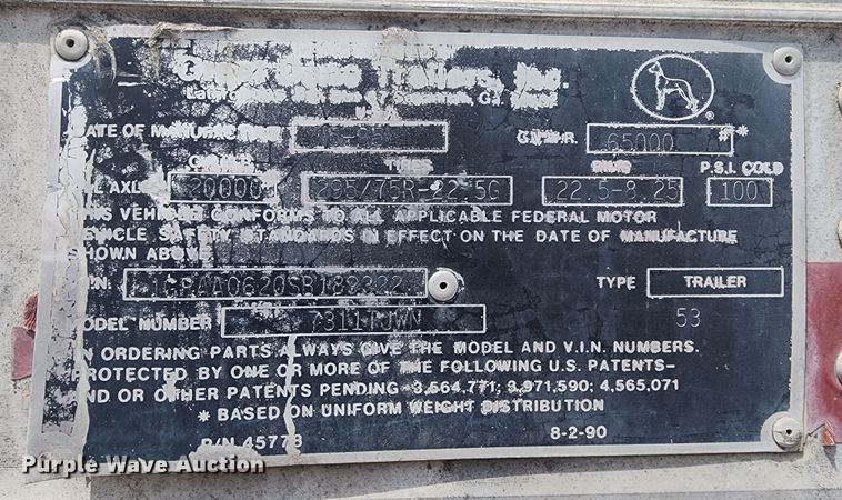 image for item MG9538 1995 Great Dane  dry van trailer