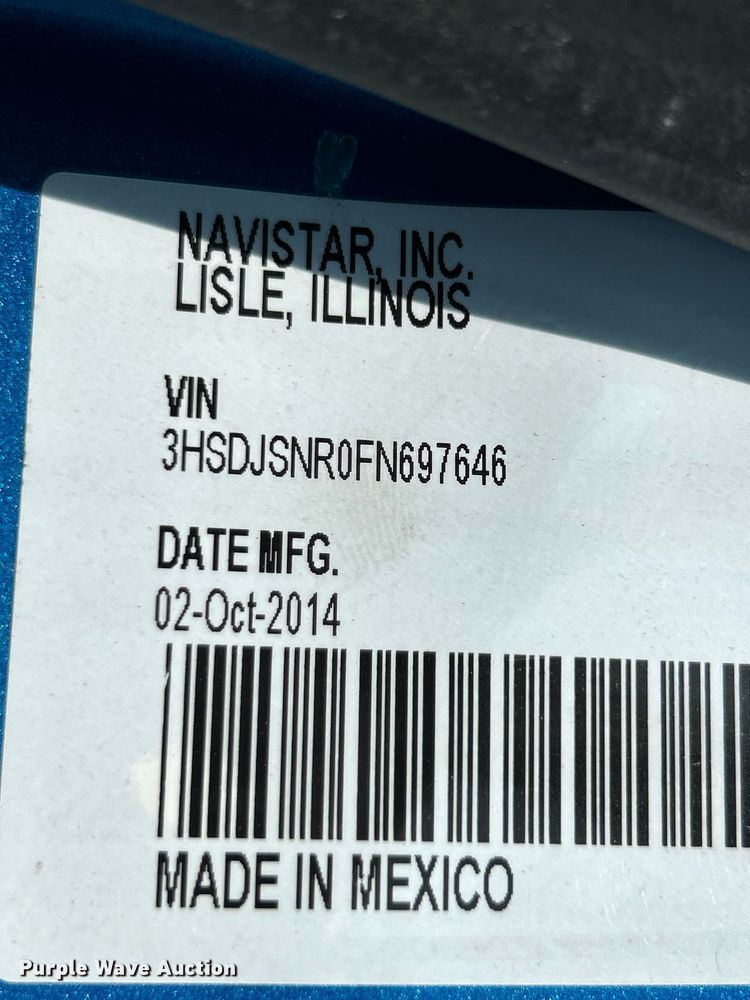 image for item OK9630 2015 International ProStar Plus  semi truck