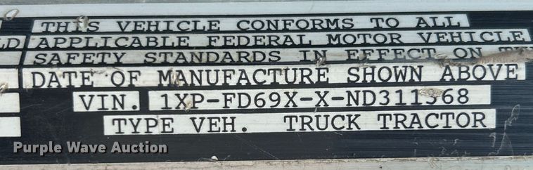 image for item OK9646 1992 Peterbilt 378  semi truck