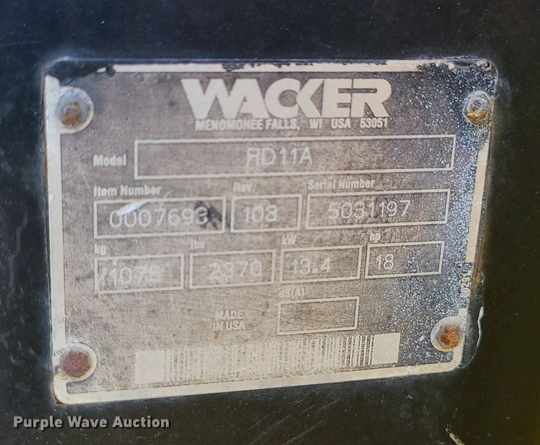 image for item DC6028 1999 Wacker RD11A  double drum vibratory roller