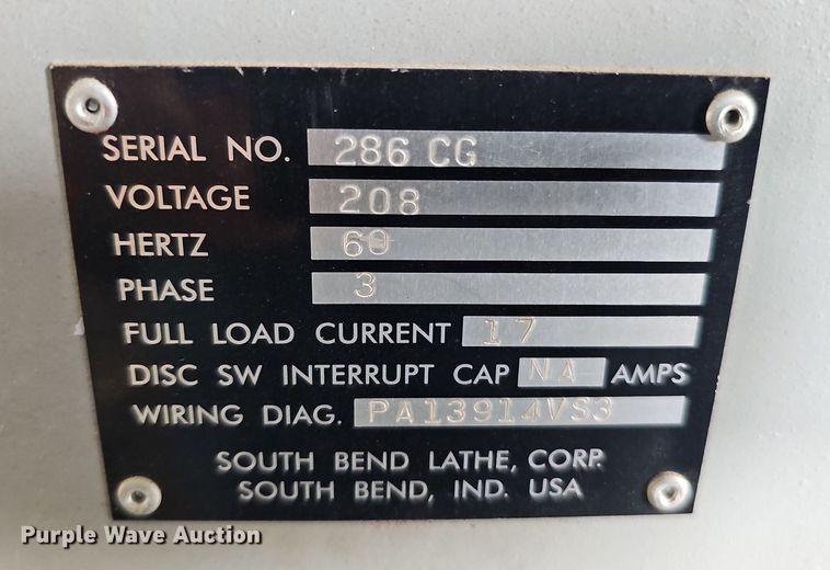 image for item DO2880 South Bend Company  metal lathe