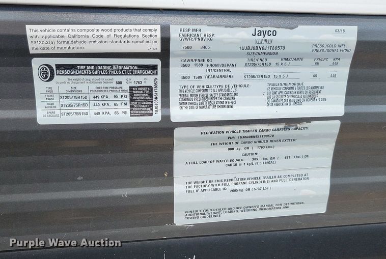 image for item DQ7494 2018 Jayco Jay Flight 24BRS  camper