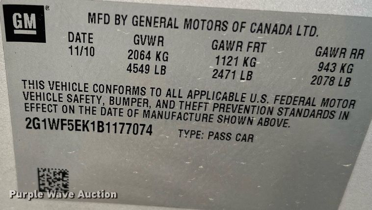 image for item II9176 2011 Chevrolet Impala