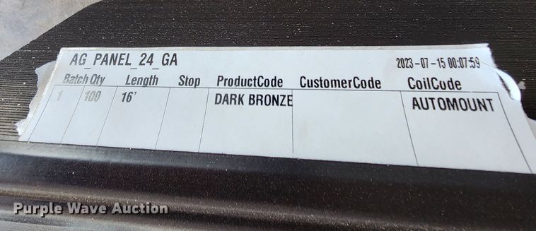 image for item KC9662 (100) sheets of Doerkson Metal Components metal siding/roofing