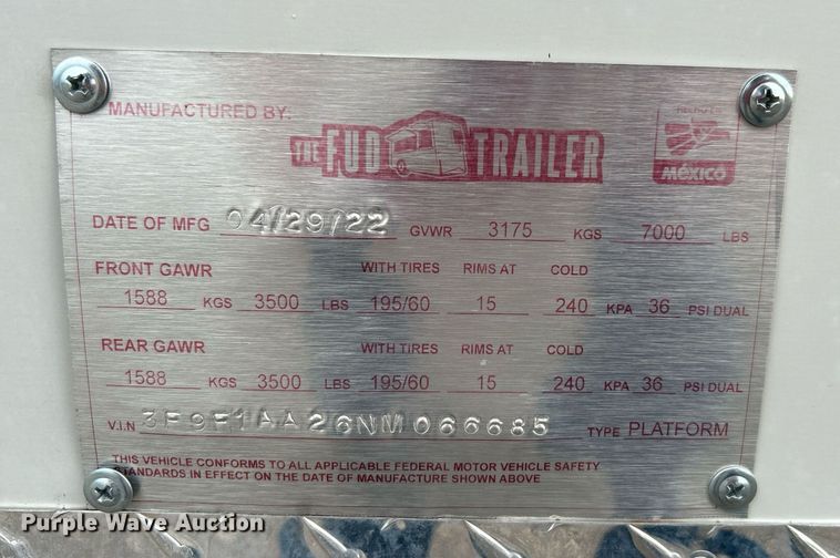 image for item KW9183 2022 The Fud Trailer  food trailer