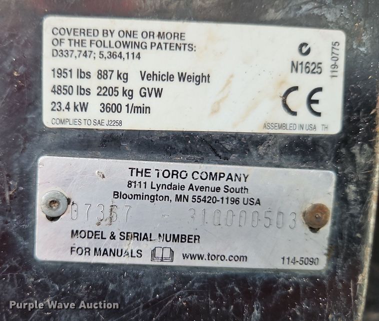 image for item LM9081 2010 Toro Workman HDX  utility vehicle