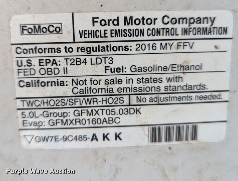 image for item LM9834 2016 Ford F150  SuperCrew pickup truck