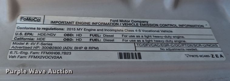 image for item LM9887 2015 Ford F550  Crew Cab utility / service truck