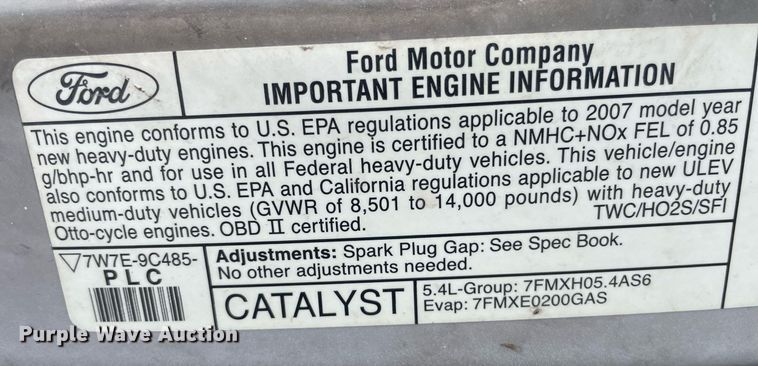 image for item LS9351 2007 Ford E350 Super Duty  box truck