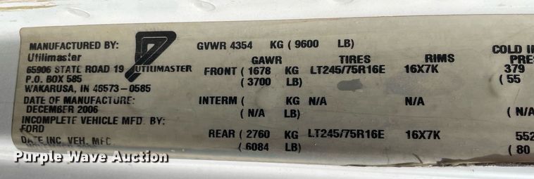 image for item LS9351 2007 Ford E350 Super Duty  box truck