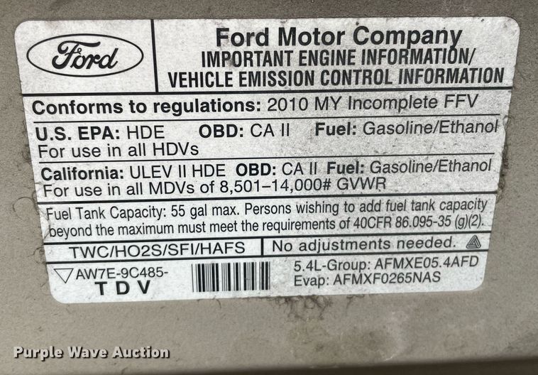 image for item LS9353 2010 Ford E350 Super Duty  utility van