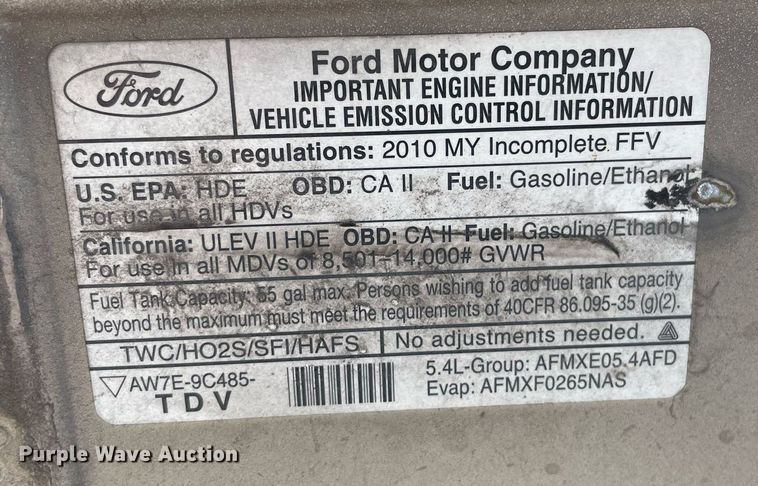 image for item LS9355 2010 Ford E350 Super Duty  utility van