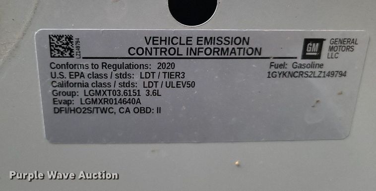 image for item LS9586 2020 Cadillac XT5  SUV