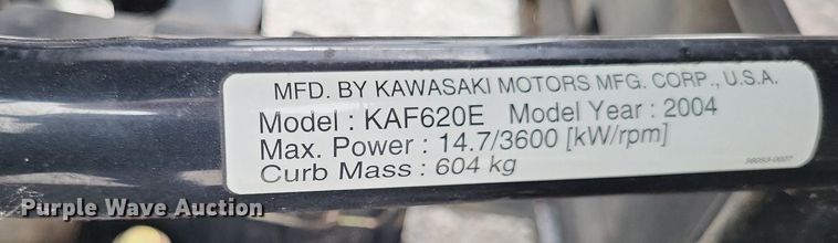 image for item LS9587 2004 Kawasaki Mule KAF620E  utility vehicle