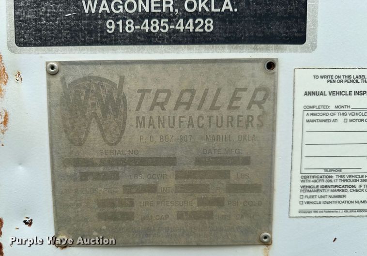 image for item MB9690 2001 W-W  enclosed cargo trailer