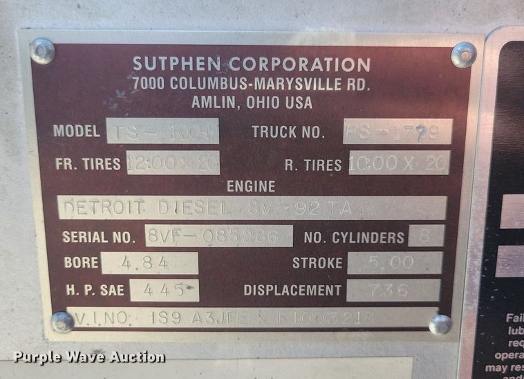 image for item MO9718 1984 Sutphen TS-1004  aerial platform fire truck