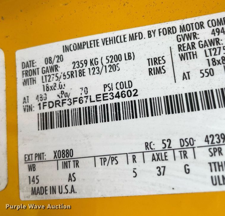 image for item MY9504 2020 Ford  F350 Super Duty  utility bed pickup truck