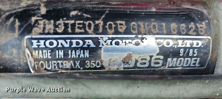 image for item NU9004 1986 Honda FourTrax 350  ATV