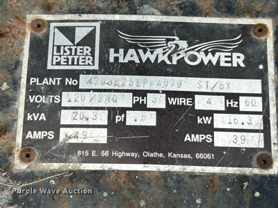 image for item OK9696 Hawk Power  generator