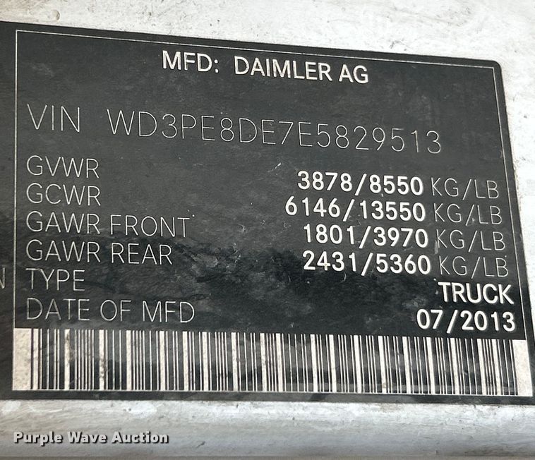 image for item OK9706 2014 Mercedes Benz Sprinter 2500 Bluetec  van