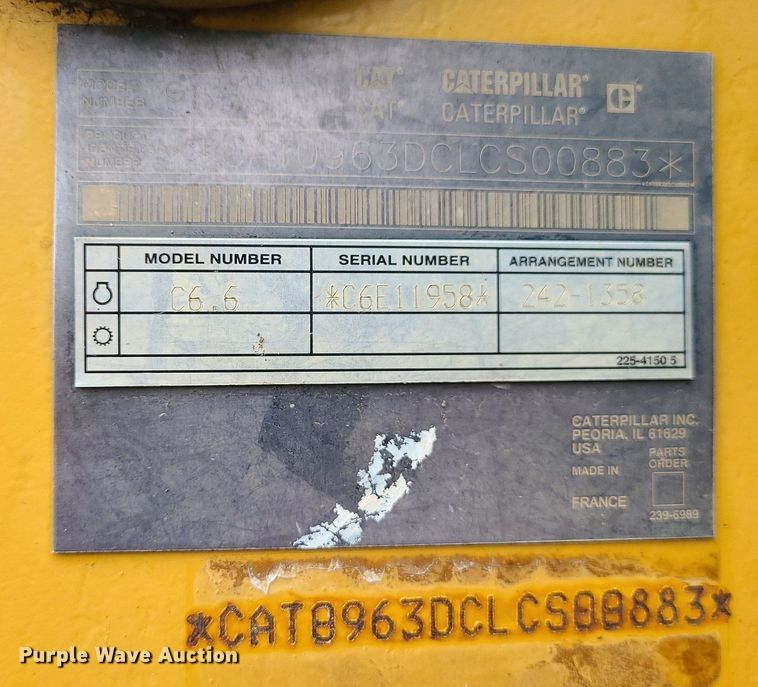 image for item DC6008 2008 Caterpillar 963D  track loader